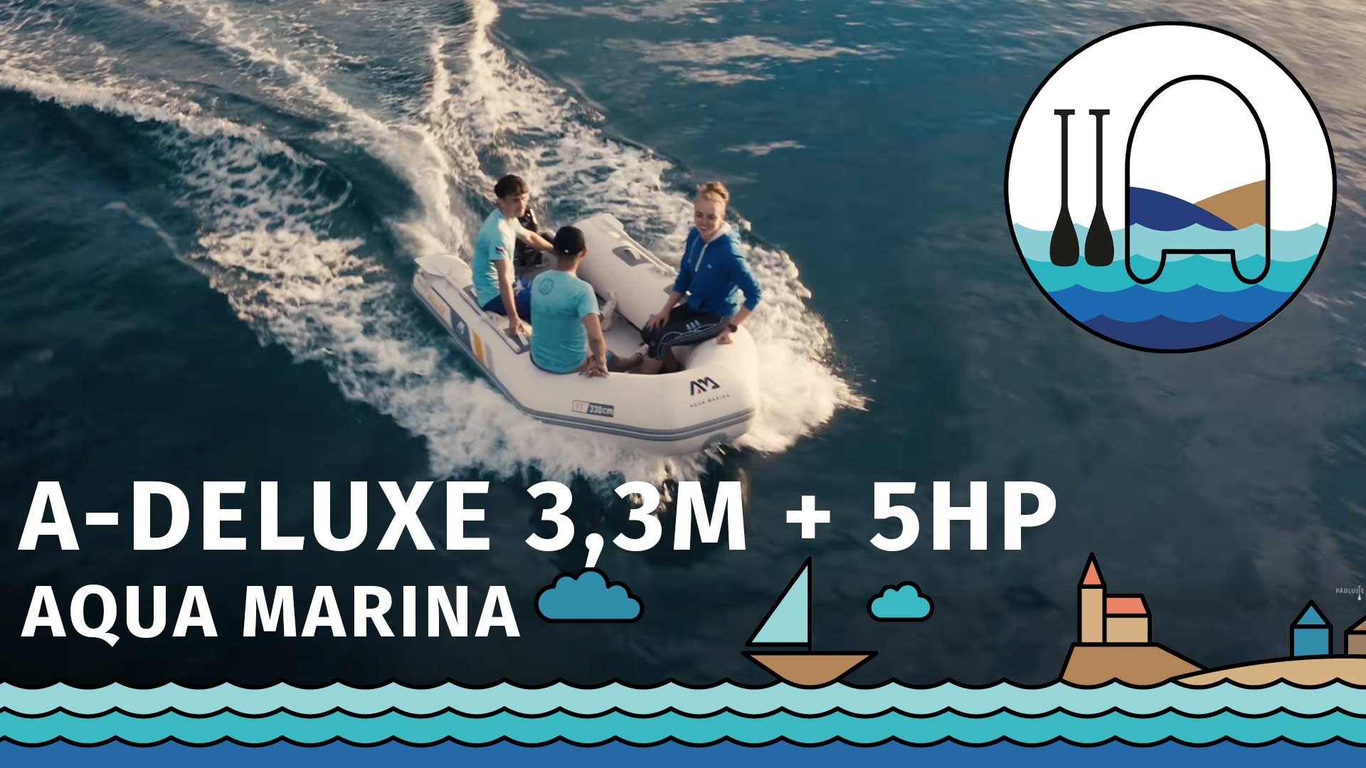 Ponton AQUA MARINA DELUXE 3,3m AL z silnikiem spalinowym 5KM