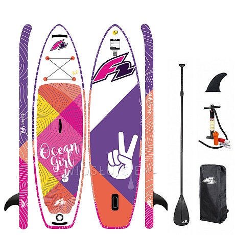 Deska SUP F2 OCEAN GIRL 9'2 PINK z wiosłem - pompowany paddleboard