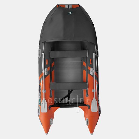 Ponton GLADIATOR ACTIVE C370AL orange dark gray - pompowana łódź z aluminiową podłogą