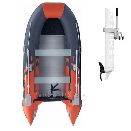 Ponton GLADIATOR CLASSIC B370AL orange dark gray - pompowana łódź z aluminiową podłogą