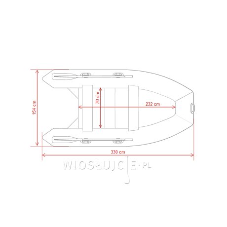 Ponton GLADIATOR CLASSIC B330AL red black - pompowana łódź z aluminiową podłogą