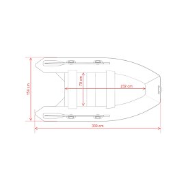 Ponton GLADIATOR CLASSIC B330AL red black - pompowana łódź z aluminiową podłogą