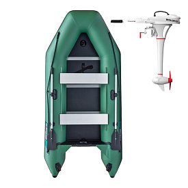 Ponton GLADIATOR LIGHT AK320WF green - pompowana łódź z drewnianą podłogą