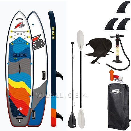 Deska SUP F2 GLIDE WINDSURF 11'7 GREY z wiosłem - pompowany paddleboard i windsurfing