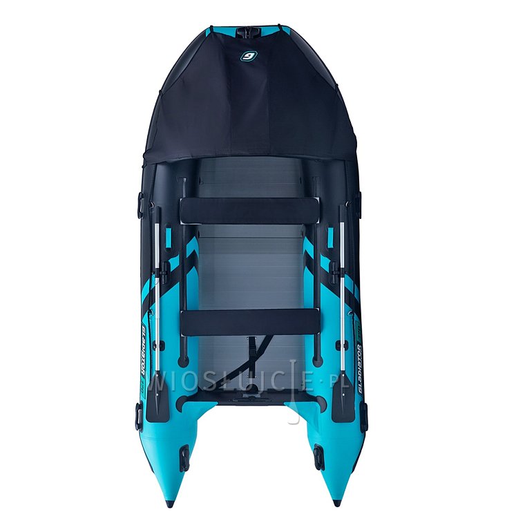 Ponton GLADIATOR ACTIVE C370AL black turquoise - pompowana łódź z aluminiową podłogą