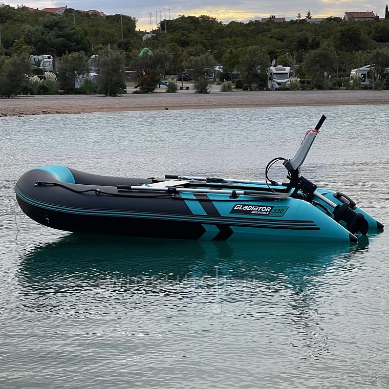 Ponton GLADIATOR CLASSIC B330AD black turquoise - pompowana łódź z pompowaną podłogą