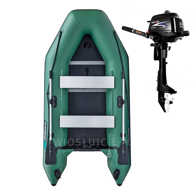 Ponton GLADIATOR LIGHT AK300WF green - pompowana łódź z drewnianą podłogą