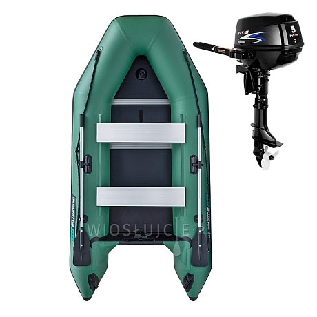 Ponton GLADIATOR LIGHT AK300WF green - pompowana łódź z drewnianą podłogą