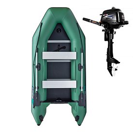 Ponton GLADIATOR LIGHT AK320WF green - pompowana łódź z drewnianą podłogą